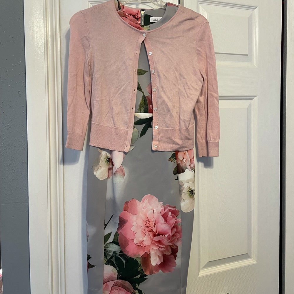 Calvin Klein dress & cardigan